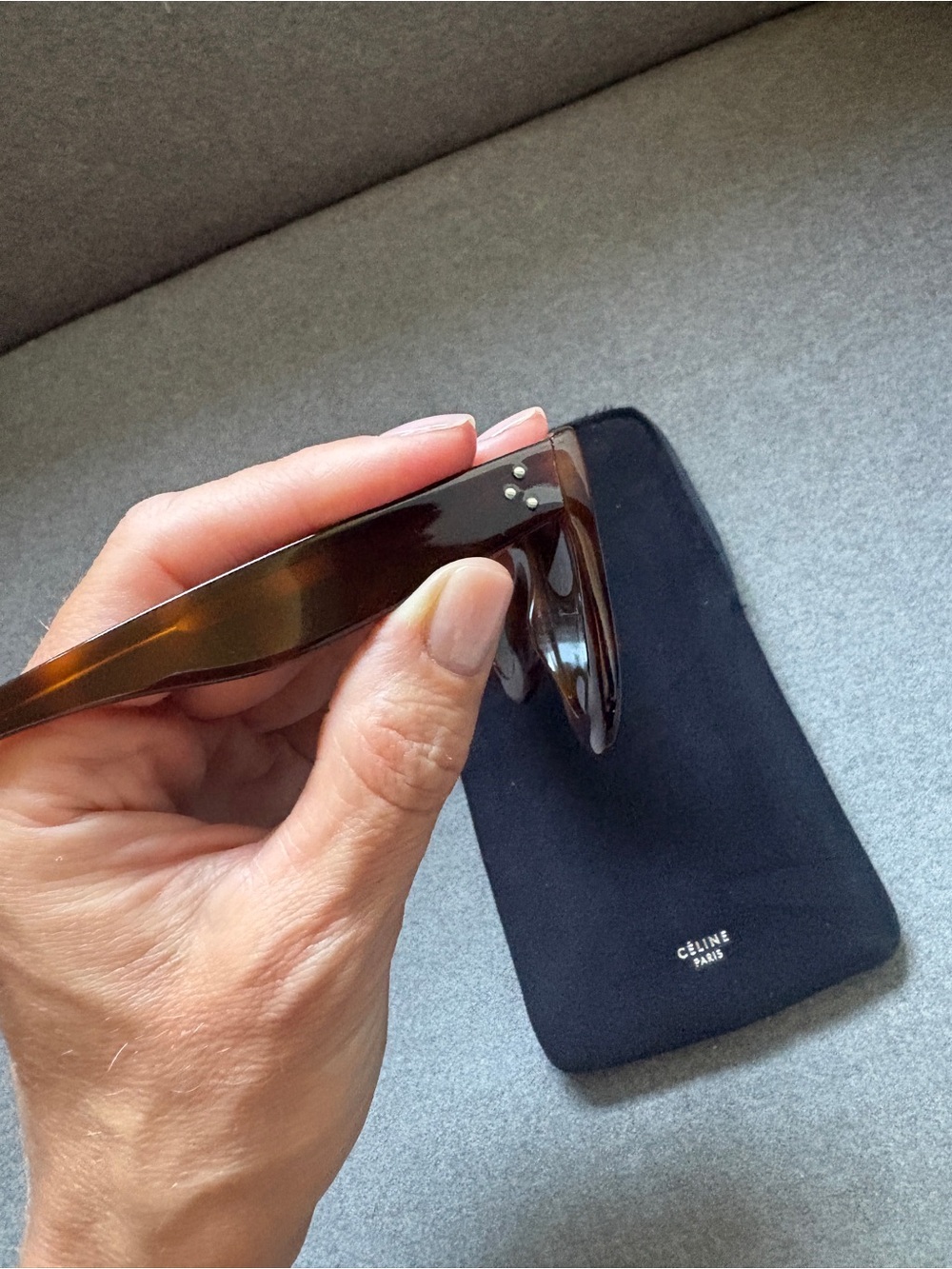 Celine Tortoiseshell Brown Oversized Shield Sunglasses - Picture 3 of 7
